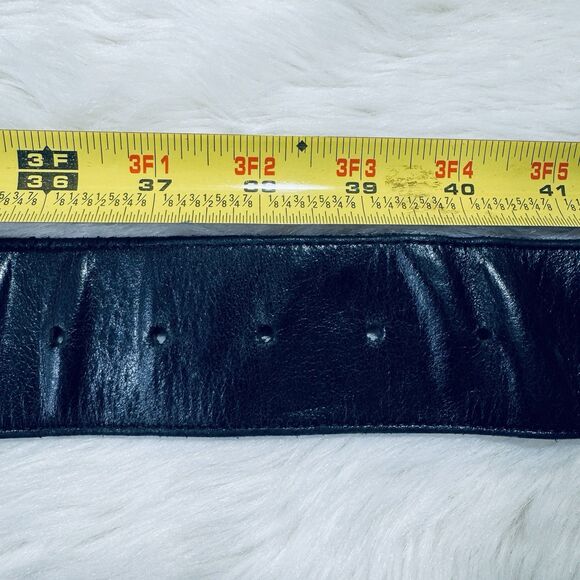 Vintage Mikki G Black Leather Jeweled Belt Bag Detachable XL 36-40 Waist USA main image 12